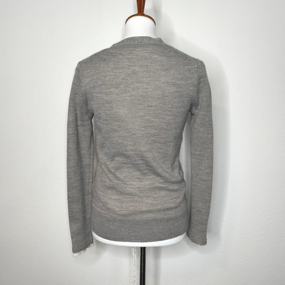 WALLACE J.Crew Wool Alpaca Cardigan Sweater XS Brown Double Layer Zip Pockets - Picture 7 of 10